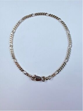 Classic Figaro Link Chain 925 Sterling Silver 3MM Mens or Unisex Bracelet 7.75”